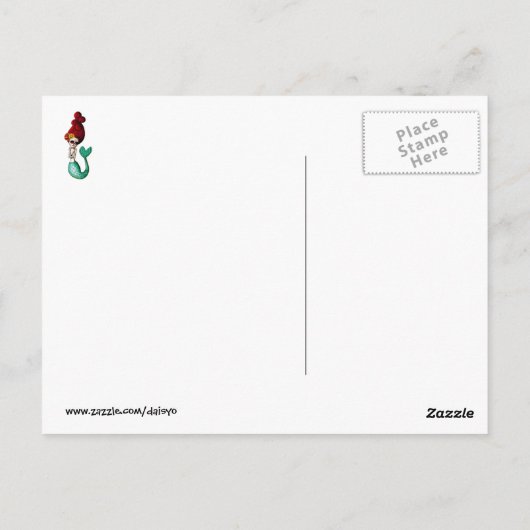 De dag van de dode mooie zeemeermin briefkaart (Achterkant)
