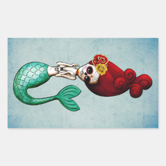 De Dag van de Dode Mooie Zeemeermin Rechthoekige Sticker