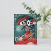 De dag van de dode skeletovers briefkaart (Staand voorkant)