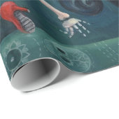 De dag van de dode skeletovers cadeaupapier (Rol Hoek)