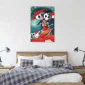 De dag van de dode skeletovers canvas afdruk (Insitu (Slaapkamer))