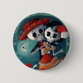 De dag van de dode skeletovers ronde button 5,7 cm (Voorkant)