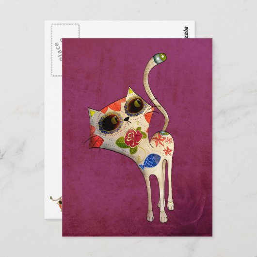 De dag van de dode witte koffer briefkaart (Voorkant / Achterkant)