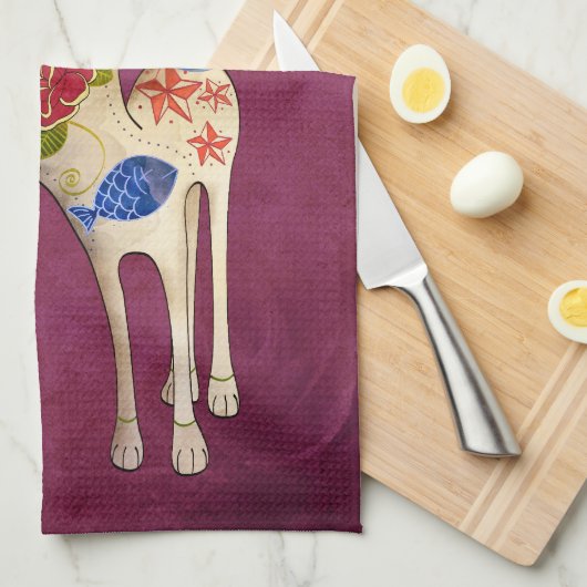 De dag van de dode witte koffer theedoek (Quarter Fold)