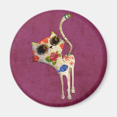 De dag van de dode witte schattige kat magneet (Voorkant)