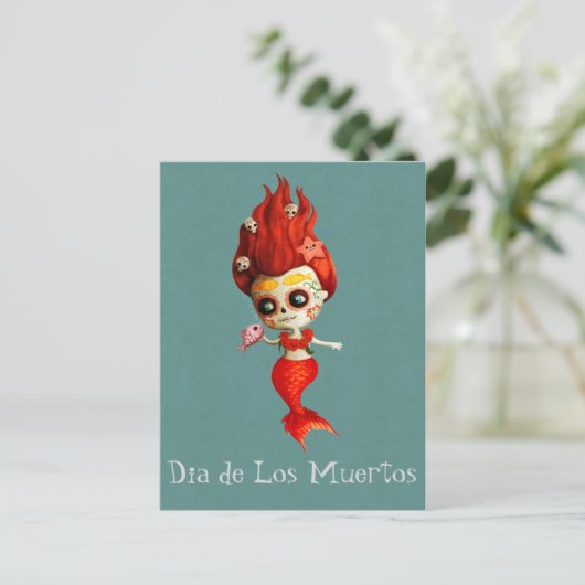 De dag van de dode zeemeermin briefkaart (Staand voorkant)