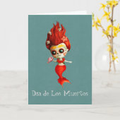 De dag van de dode zeemeermin kaart (Gele Bloem)