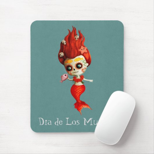 De dag van de dode zeemeermin muismat (Met muis)