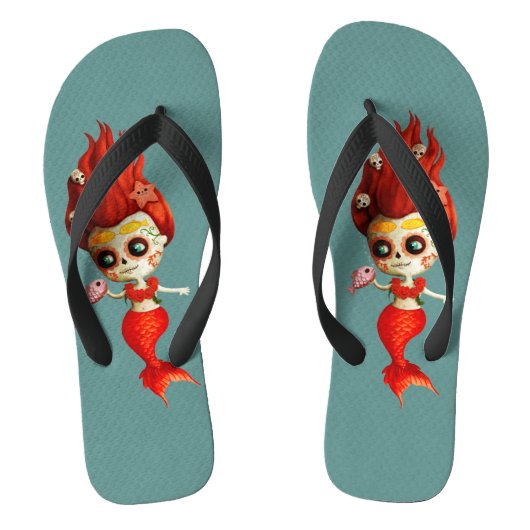 De dag van de dode zeemeermin teenslippers (Voetbed)