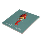 De dag van de dode zeemeermin tegeltje (Zijkant)