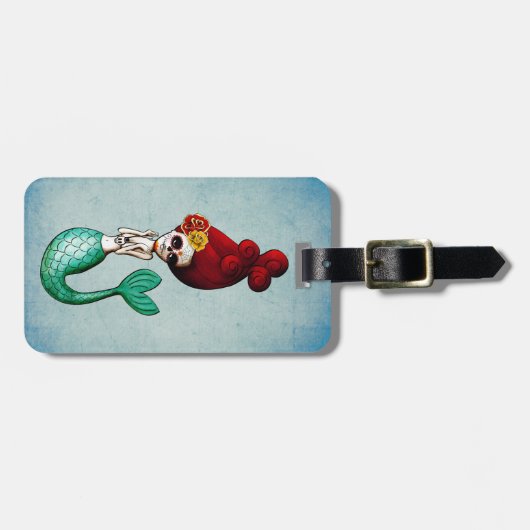 De dag van de dode zeemeerminnelijke schoonheid bagagelabel (Voorkant horizontaal)