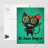 De dag van de dode zwarte kat briefkaart (Voorkant / Achterkant)