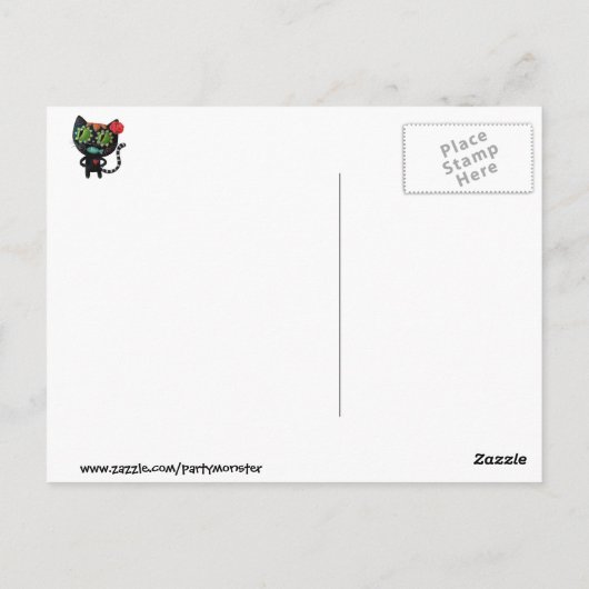 De dag van de dode zwarte kat briefkaart (Achterkant)