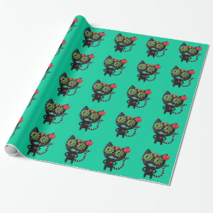 De dag van de dode zwarte kat cadeaupapier