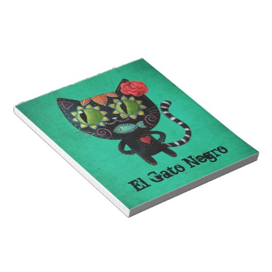 De dag van de dode zwarte kat notitieblok (Schuin)