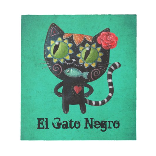 De dag van de dode zwarte kat notitieblok (Voorkant)