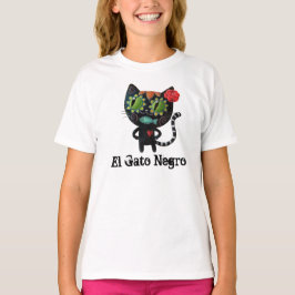 De dag van de dode zwarte kat t-shirt