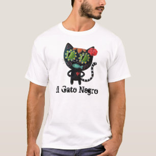 De dag van de dode zwarte kat t-shirt
