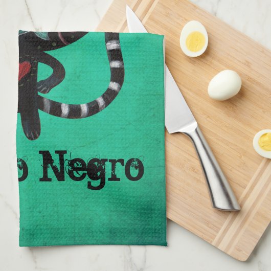 De dag van de dode zwarte kat theedoek (Quarter Fold)