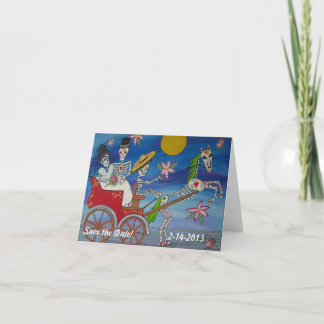 De dag van de Doden bewaart het Huwelijk Notecard Aankondiging