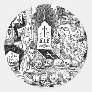 De Dag van de Doden, Mexico. Circa begin 1900 Ronde Sticker