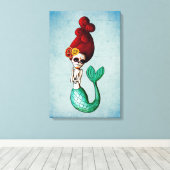 De dag van de dood Mooie Zeemeermin Gal Canvas Afdruk (Insitu (Houten vloer))