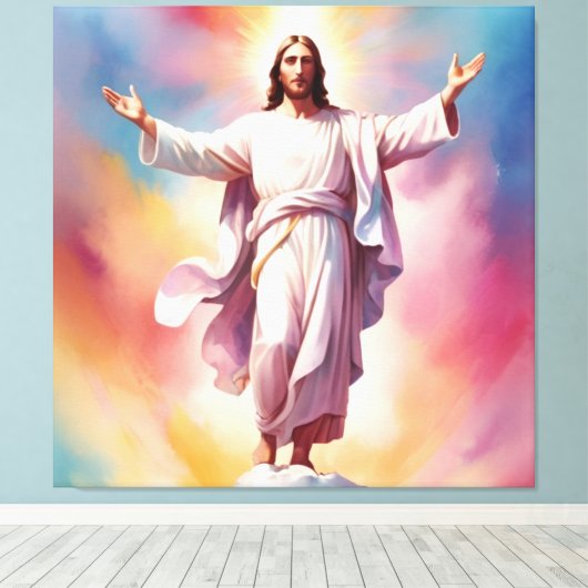 De Dag van de Heer Jezus Canvas Afdruk (Insitu (Houten vloer))