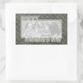 De dag van de vaders maakt uit UW FOTO Metaal Net Rechthoekige Sticker (Tas)