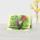 De Dag van de Vaders van de kolibrie Kaart (Gele Bloem)