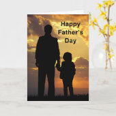 De Dag van de Vaders van het Silhouet van de vader Kaart (Gele Bloem)