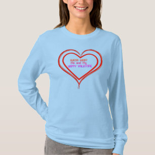 De DAG van de Valentijn van het HAPPY van de liefd T-shirt