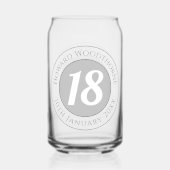 De Dag van de verjaardag met Naam, Leeftijd, & Dag Blikvorm Glas (Voorkant)