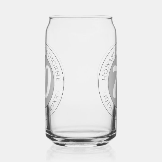 De Dag van de verjaardag met Naam, Leeftijd, & Dag Blikvorm Glas (Links)