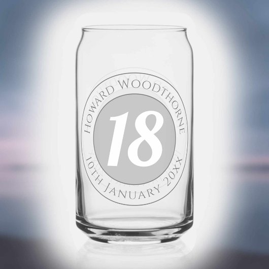 De Dag van de verjaardag met Naam, Leeftijd, & Dag Blikvorm Glas