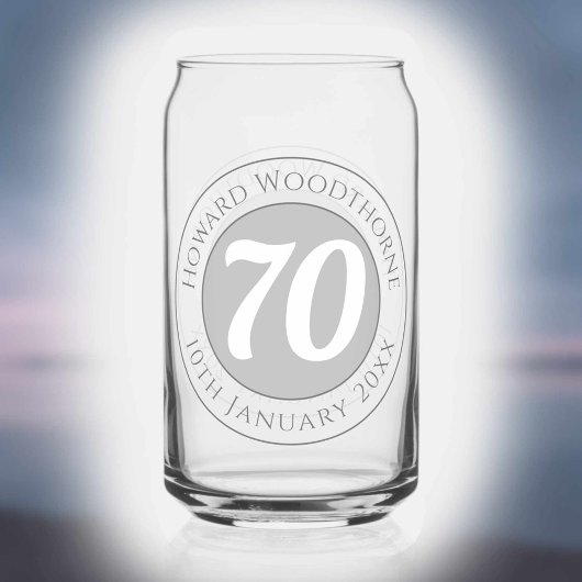 De Dag van de verjaardag met Naam, Leeftijd, & Dag Blikvorm Glas