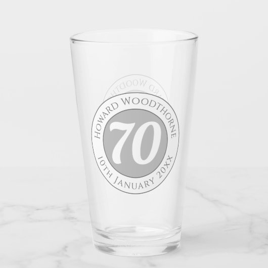 De Dag van de verjaardag met Naam, Leeftijd, & Dag Glas (Voorkant)