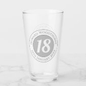 De Dag van de verjaardag met Naam, Leeftijd, & Dag Glas (Achterkant)