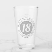 De Dag van de verjaardag met Naam, Leeftijd, & Dag Glas (Voorkant)
