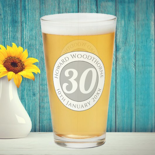 De Dag van de verjaardag met Naam, Leeftijd, & Dag Glas