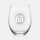 De Dag van de verjaardag met Naam, Leeftijd, & Dag Wijnglas Zonder Voet (Achterkant)