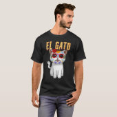 De Dag van Dode Schattige Suiker Schedel Kat Dia d T-shirt (Voorkant volledig)