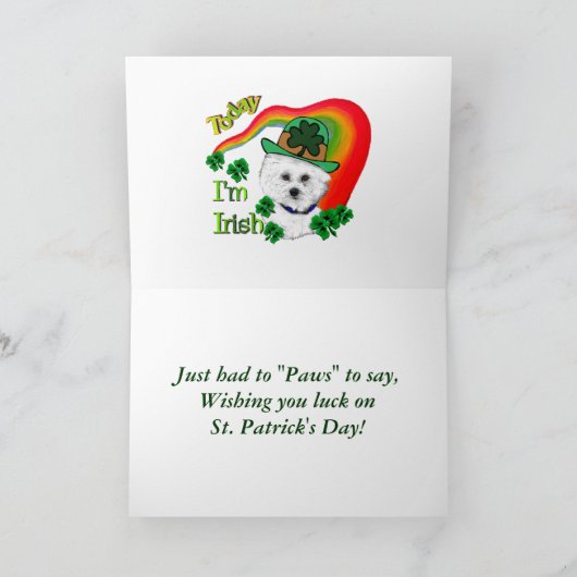 De Dag van Frise St. Patrick van Bichon Kaart (Binnen)