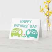 De Dag van gelukkige Vaders - Olifanten Kaart (Gele Bloem)