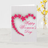 De dag van gelukkige vrouwen met bloemhart kaart (Gele Bloem)