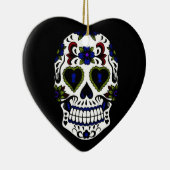 De Dag van Grunge van Dode Blauw & Rood Keramisch Ornament (Rechts)