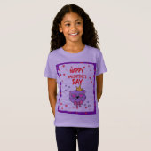 DE DAG VAN HAPPY VALENTINE MET CUTE CAT T-SHIRT (Voorkant volledig)