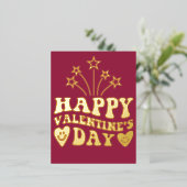 DE DAG VAN HAPPY VALENTINE PINK GLITTER DRIP CUSTO FOLIE FEESTDAGEN BRIEFKAART (Staand Voorkant)