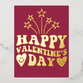 DE DAG VAN HAPPY VALENTINE PINK GLITTER DRIP CUSTO FOLIE FEESTDAGEN BRIEFKAART (Voorkant)