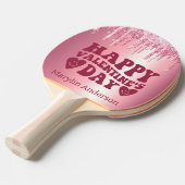 DE DAG VAN HAPPY VALENTINE PINK GLITTER DRIP CUSTO TAFELTENNISBATJE (Voorkant Gekanteld)