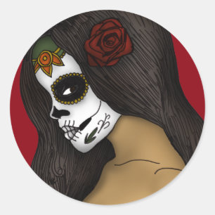 De dag van het dode meisje ronde sticker